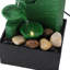 Fontaine de table à circulation d'eau pour bureau USB avec cascade et pierres à lumière DEL pour le bureau vert émeraude-373073535