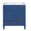 Meuble-lavabo simple 30 po avec plateau en céramique Zrinko-732591834