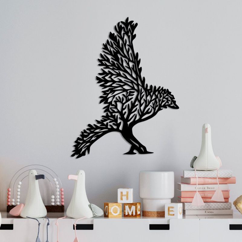 Elegant Black Decorative Metal Wall Accessory, 21.7 x 16.5 inches | 100% Metal Construction, Thickness: 0.06 inches | Lightweight Design at 1.2 lbs | Perfect for Home Décor & Modern Art Displays
