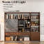 Bibliothèque de rangement H 79 po x l 94,5 po avec lumières DEL