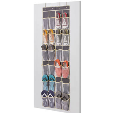 28 Breathable Mesh Pockets Over The Door Shoe Rack Hanging Shoe Organizer  for Closet Shoe Holder for Men Sneakers Women Heels with 4 Metal Hooks