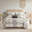 Ensemble d'édredon pour lit double / grand 4 pièces avec coussin décoratif, conception globale, hypoallergénique et lavable à la machine
