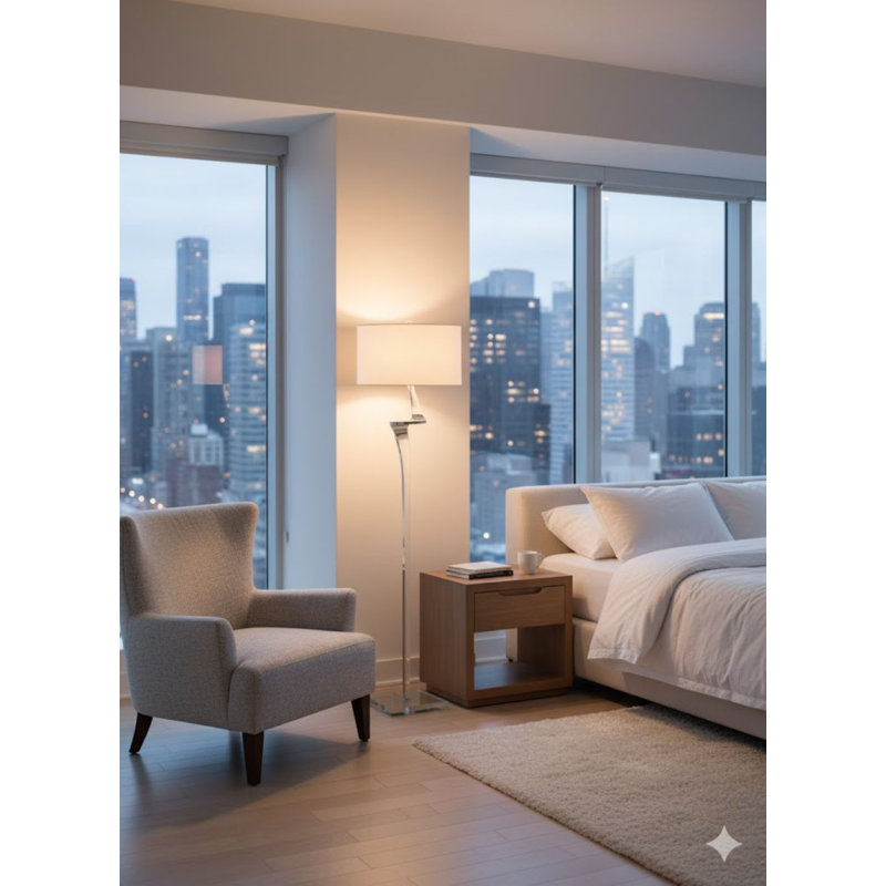 Lampe sur pied 1 lumière avec abat-jour Jeannette