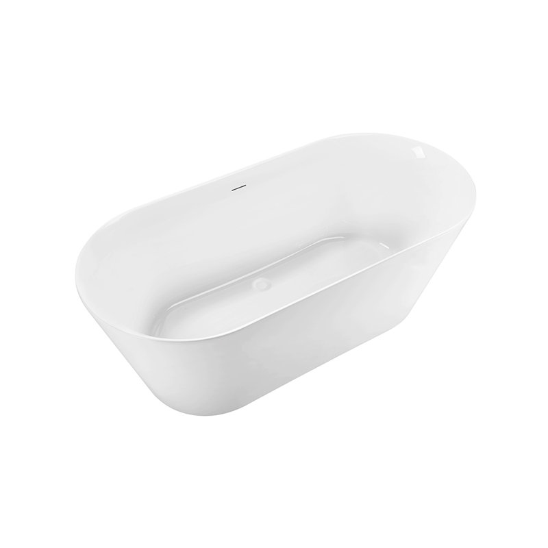 1501.1mm x 701mm Soaking Acrylic Bathtub, Glossy White