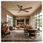 Ventilateur de plafond 60 pouces Modern Farmhouse avec pales en bois de noyer noir massif et finition noir mat