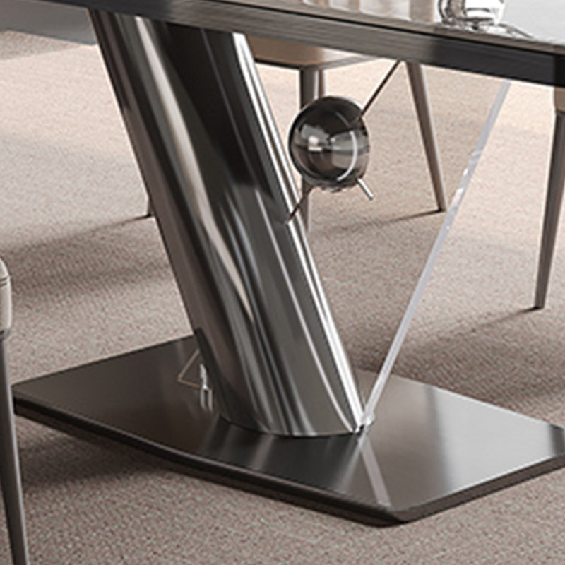 Ensemble de table de salle à manger rectangulaire de style italien, H 29,5 po x L 55,1 po x l 31,5 po, Blanc