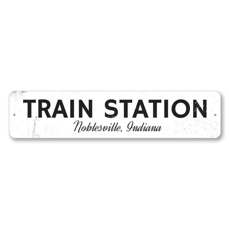 Enseigne de train personnalisée en aluminium, H 6 po x l 24 po x P 0,06 po