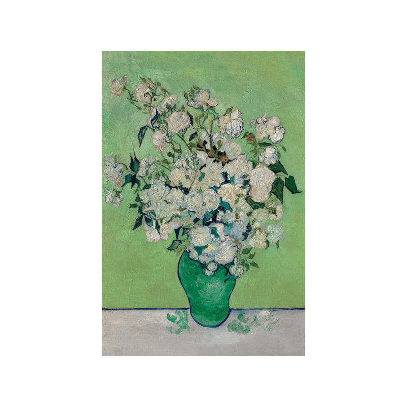 A Vase Of Roses, 1890 by Vincent Van Gogh - Wrapped Canvas Painting, 66.04 cm H x 45.72 cm W x 1.91 cm D, No Frame
