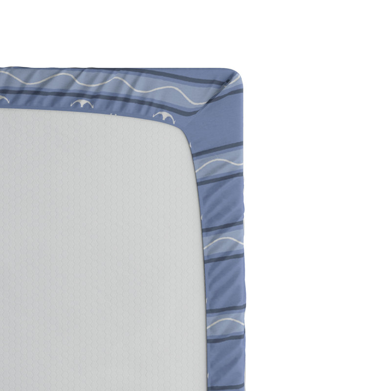 Twin XL Blue Microfiber Plaid Fitted Sheet