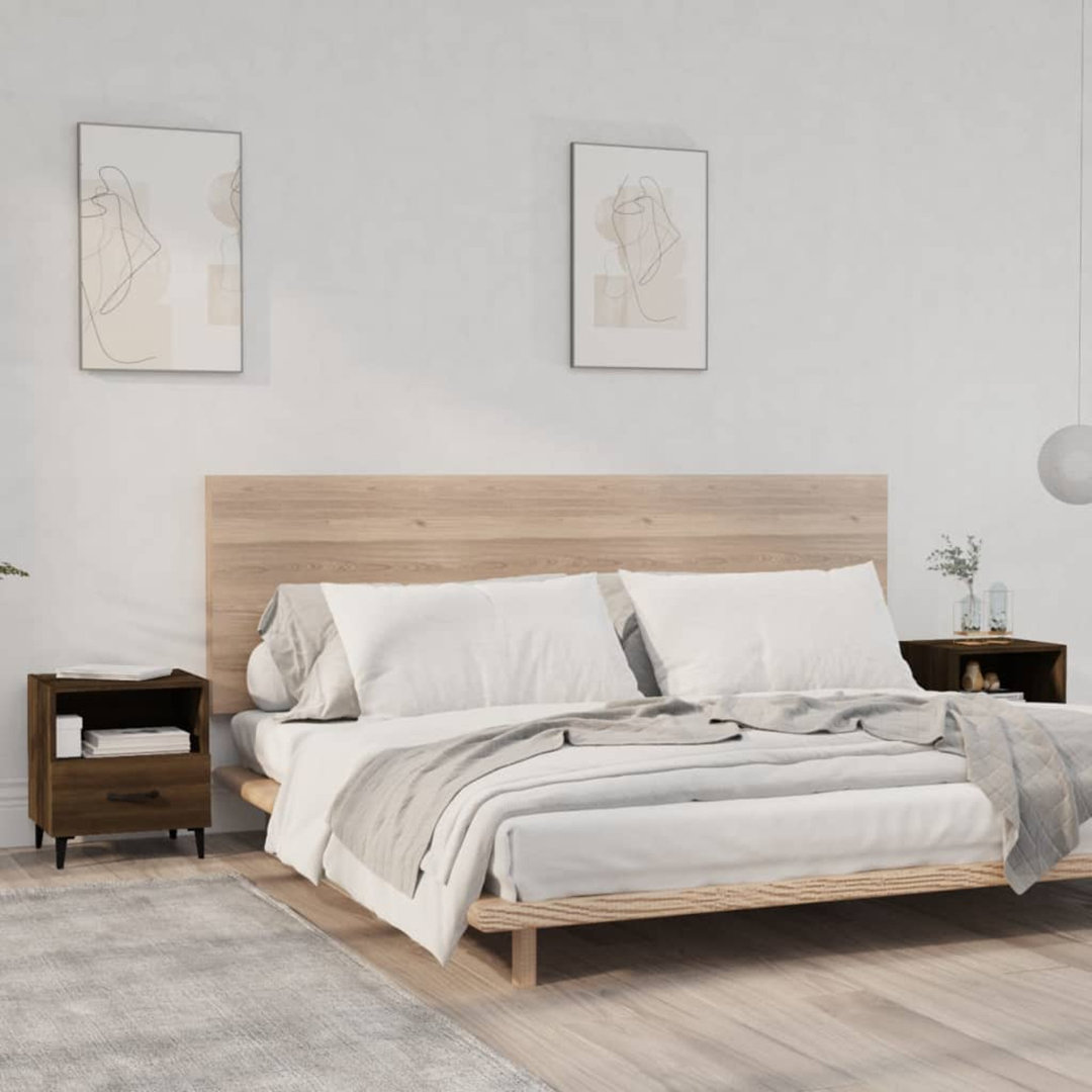 2 piece bedside tables. oak-effect wood composite