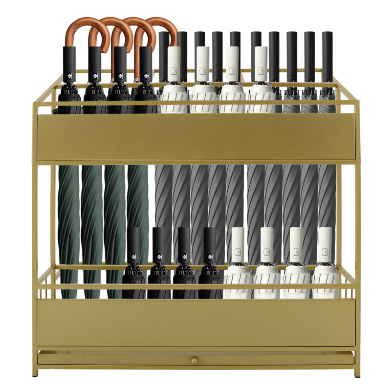 Commercial Metal Umbrella Holder, Gold