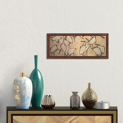Cranes by Katsushika Hokusai - 1 Piece Panoramic Painting on Canvas
