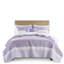 Couette et jeté en seersucker pour lit double/queen - Style shabby chic, microfibre imprimée, oreillers lavables à la machine, ensemble 4 pièces, trois motifs floraux, garnissage