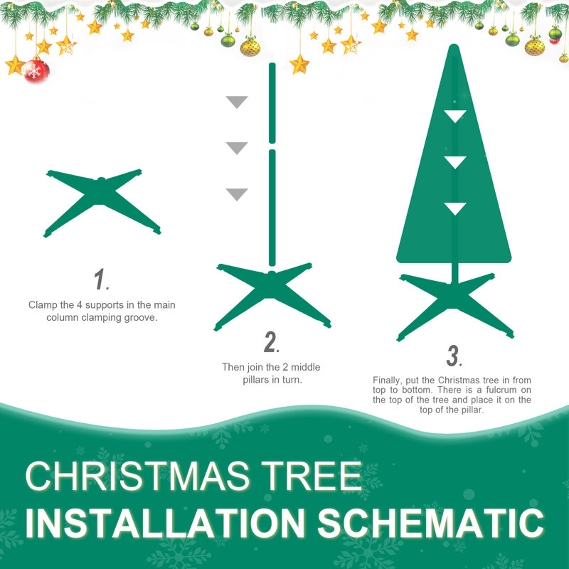 Arbre de Noël pop-up pliable, 7.5'