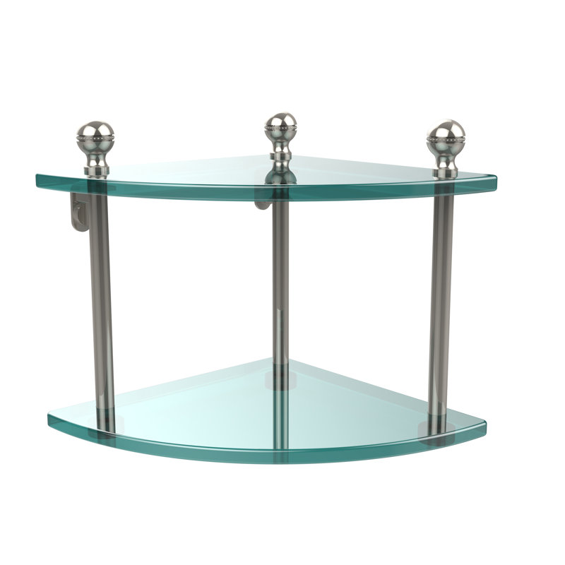 Morosini 2 Piece Corner Shelf, Polished Nickel