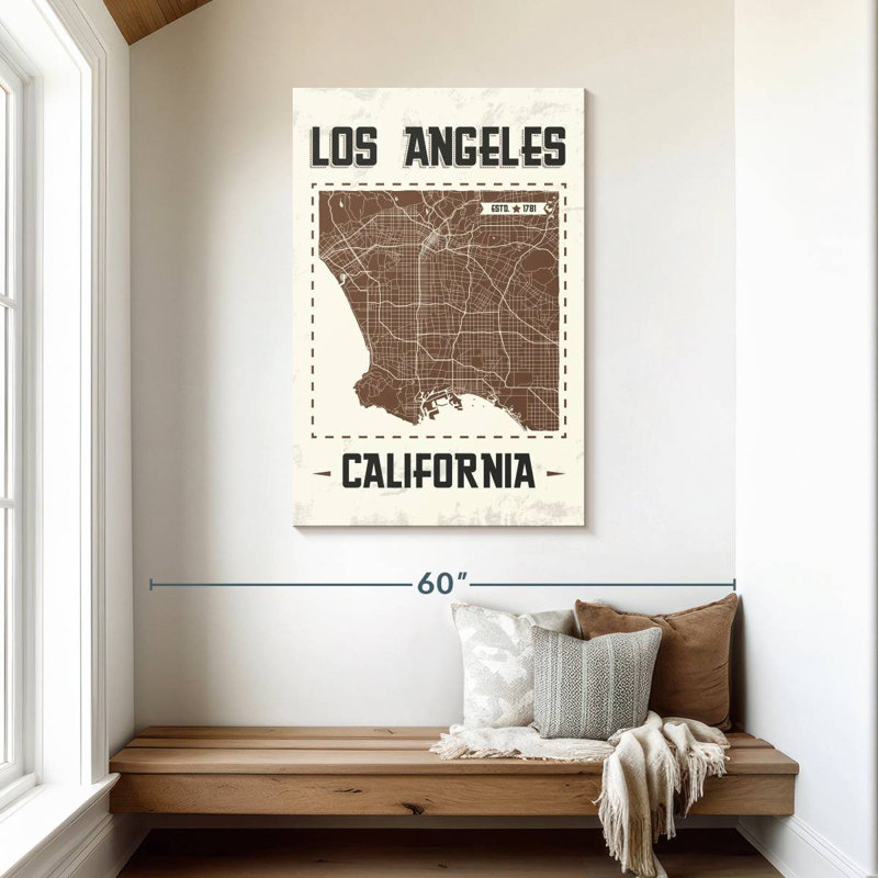 Carte de Los Angeles, Aliaz, H 45 po x l 30 po
