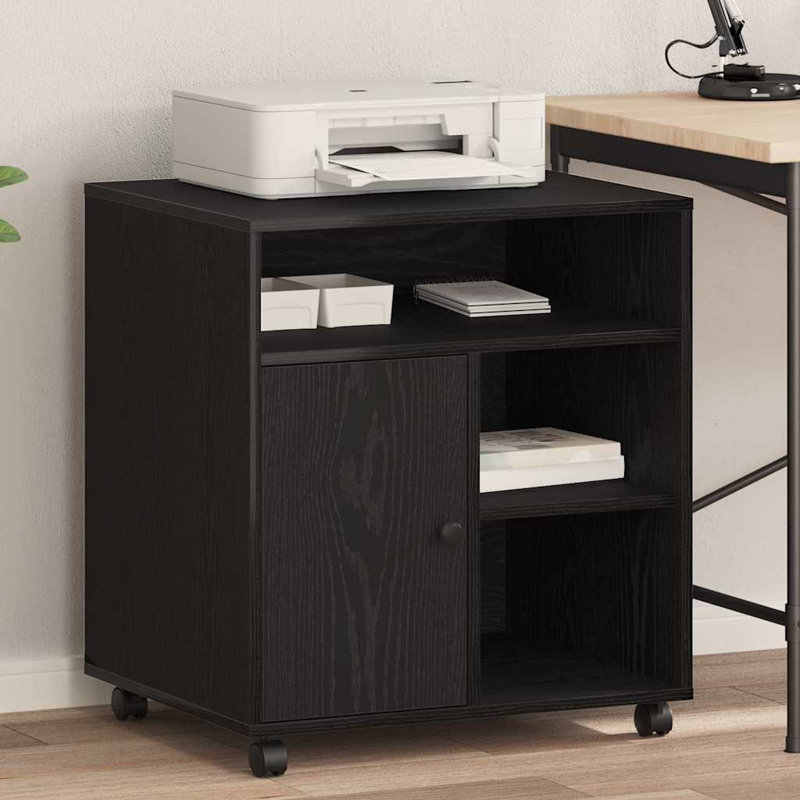 67cm H x 60cm W Printer Stand, Black Oak
