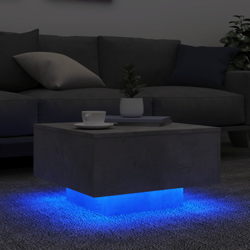 Bronda Four Leg Coffee Table, Concrete Grey, 31cm H x 55cm W x 55cm D