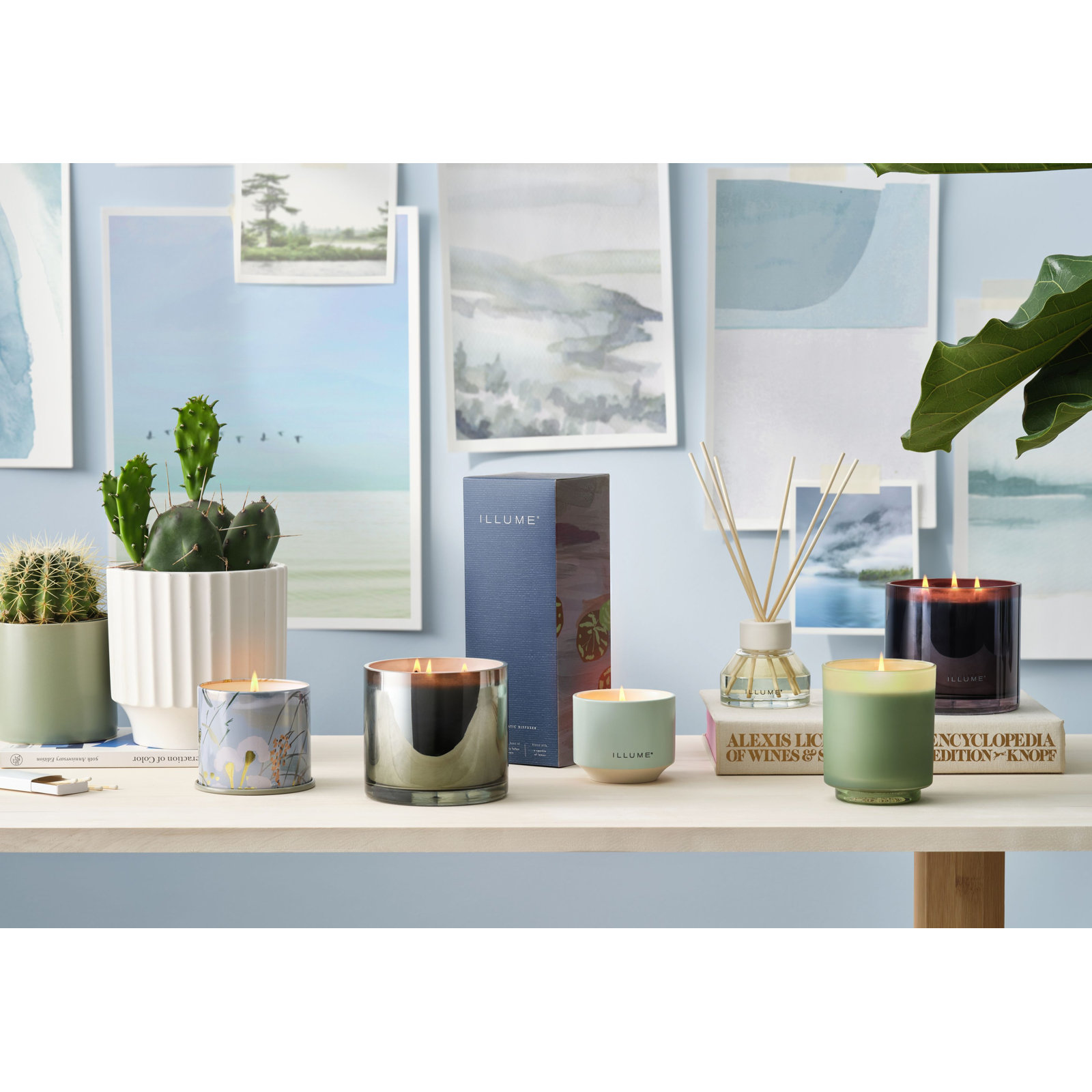 ILLUME Beautifully Done Essentials Fresh Sea Salt Statement Glass Scented Candle, Statement Glass