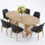Ensemble de table de salle à manger 6 personnes Chynthia-2094355558
