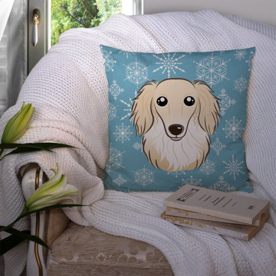  Coussin décoratif 14 "Snowflake Longhair Creme Dachshund