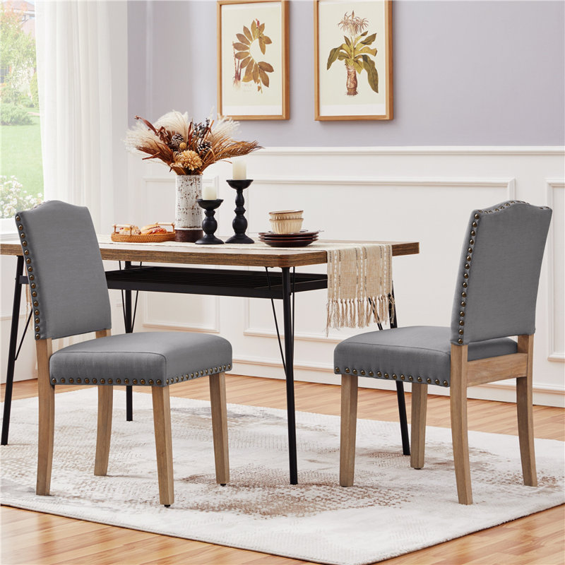 color 50.5cm H Upholstered Side Chair, Dark Gray