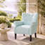 Chaise d'appoint moderne rembourrée - bleu fronde-133402452
