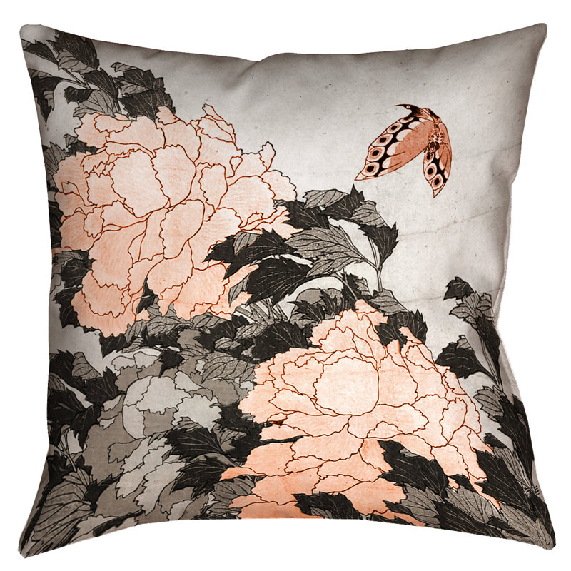 Coussin Katsushika Hokusai, 16 po x 1 po, Orange