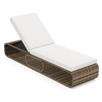 Outdoor Chaise Lounge Chair With Adjustable Backrest Cushion And Storage by Latitude Run