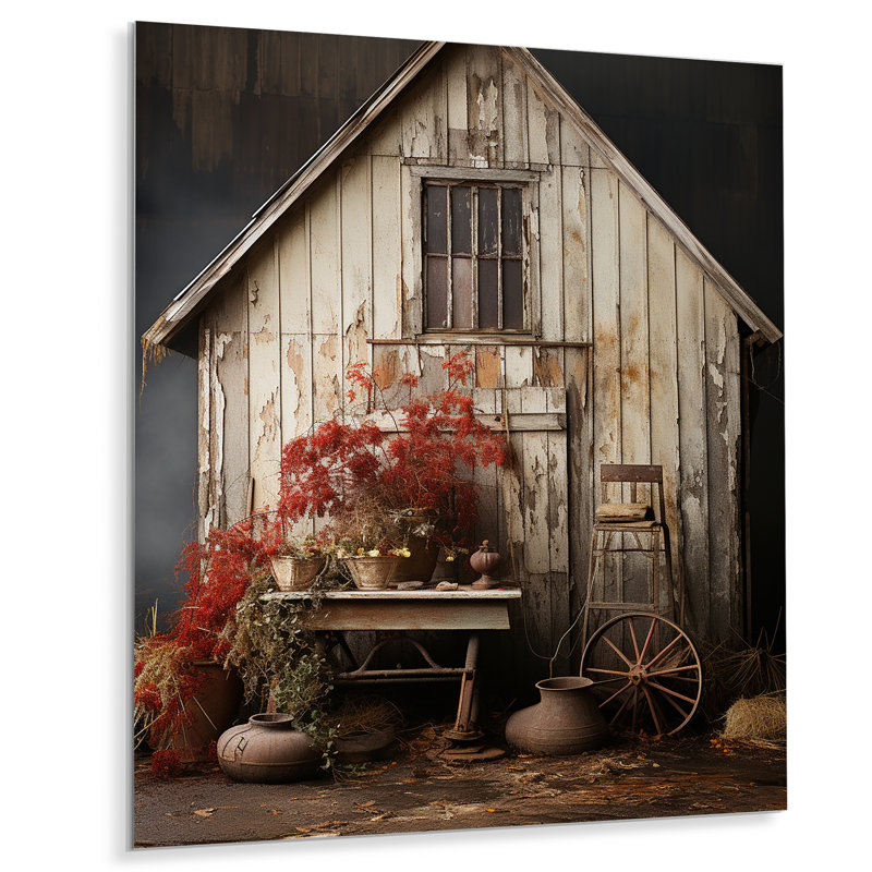 Barns Rustic Charm X - Décoration murale florale en métal, H 40 po x l 30 po