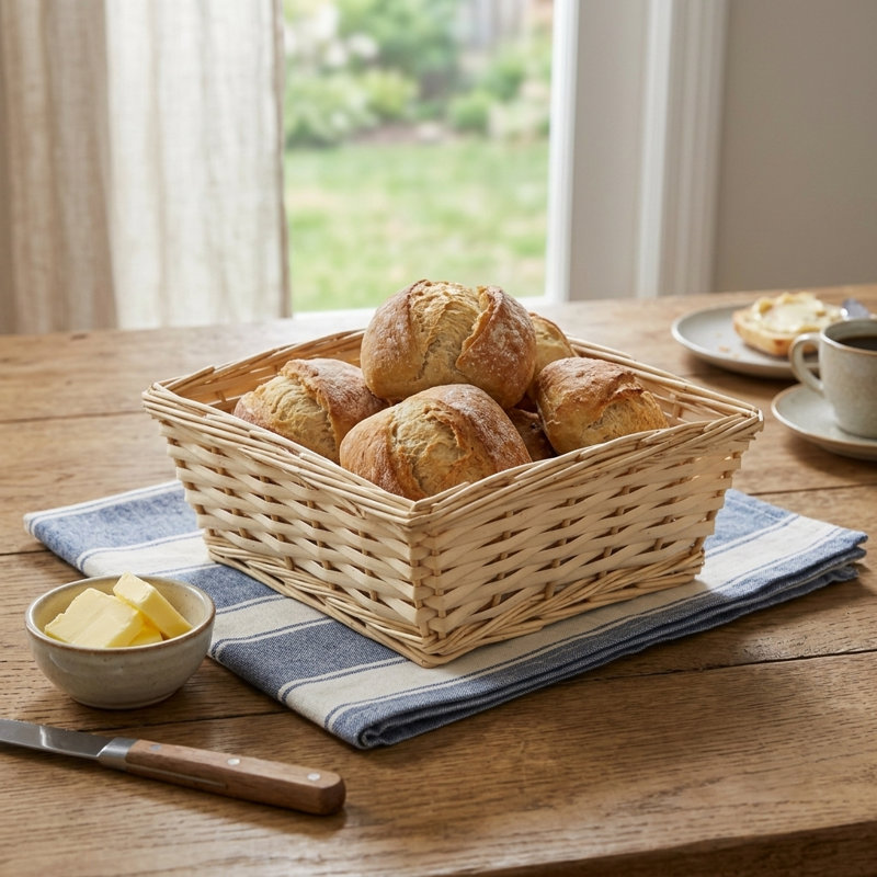 Panier de service en osier, H 4 po x l 11 po x P 11 po