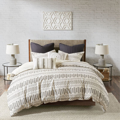 King/Cal King Cotton Jacquard Duvet Cover Mini Set