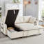 3 Seater Linen Sofa Bed-365104659