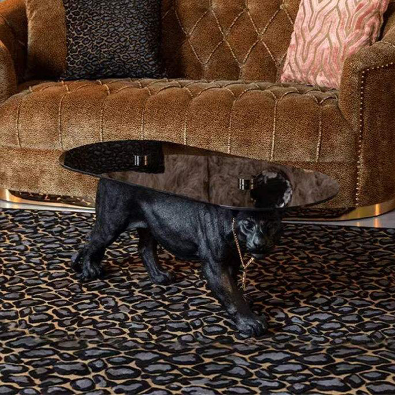 Glass Top Coffee Table, Black