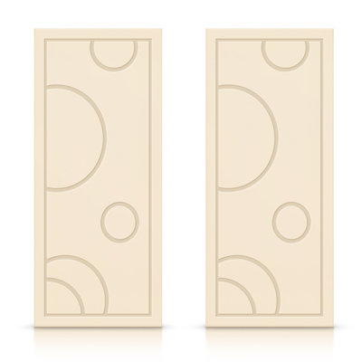 Hollow Paneled Painted without Installation Hardware Kit Sliding Closet Doors
