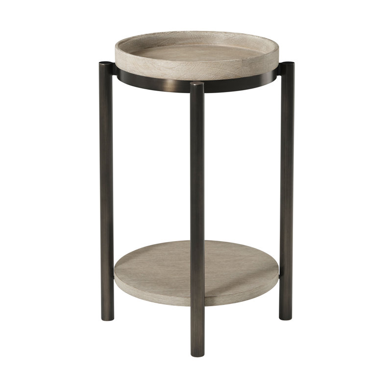 Repose Solid Wood Top End Table, Gray Oak, 22" H x 24.25" W x 24.25" D