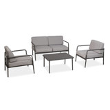 Montauk 4 Piece Deep Seating Set, Grey