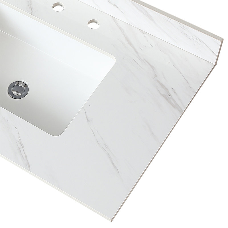 37'' Bathroom Vanity With Marble Top, 4" Centers