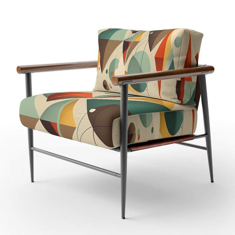 Chaise d'appoint rembourrée Mid-century Retro Dimensions III, Noir