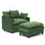 Fauteuil d'appoint rembourré en chenille de 39,4 po avec repose-pieds et fauteuil club moderne-43522583