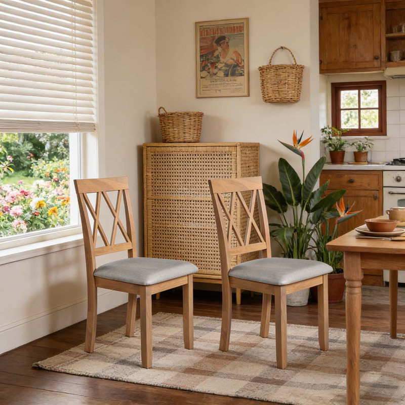 Ensemble de chaises de salle à manger, Naturel