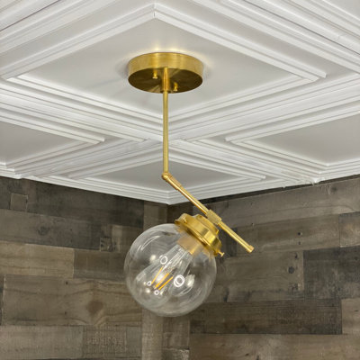 Gheorghe Modern Semi Flush Single Globe 6 Inch Ceiling Mid Century Light