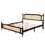 Pine Wooden Bed With Rattan Headboard  And Footboard,With Central Enhanced Bed Platform-759117282-759117280