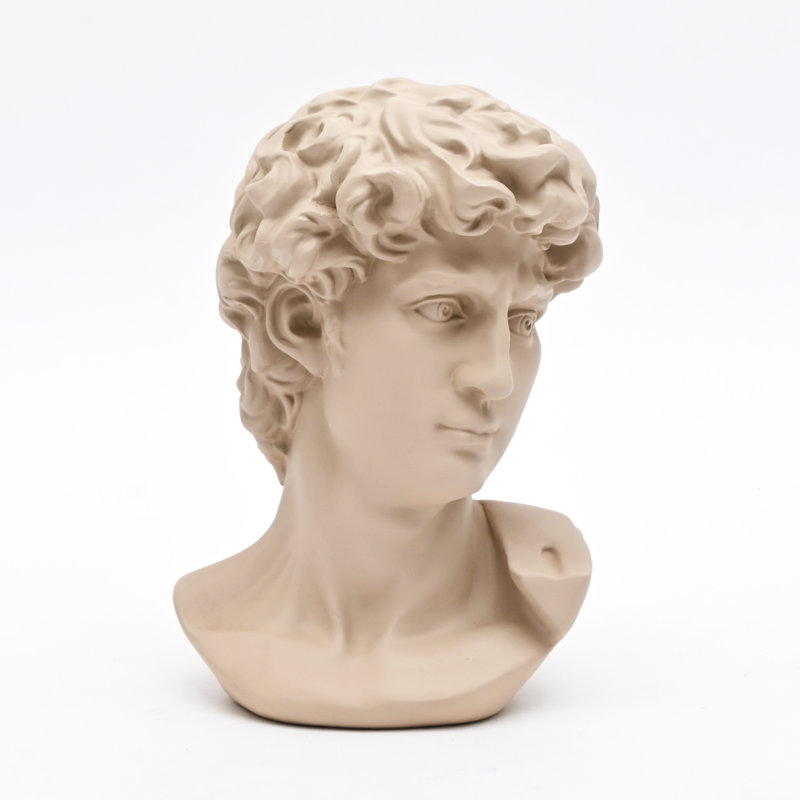 Beige Neo-Classical Bust Sculpture – Resin Decorative Accent , 28.98cm H x 17.98cm W x 17.98cm D
