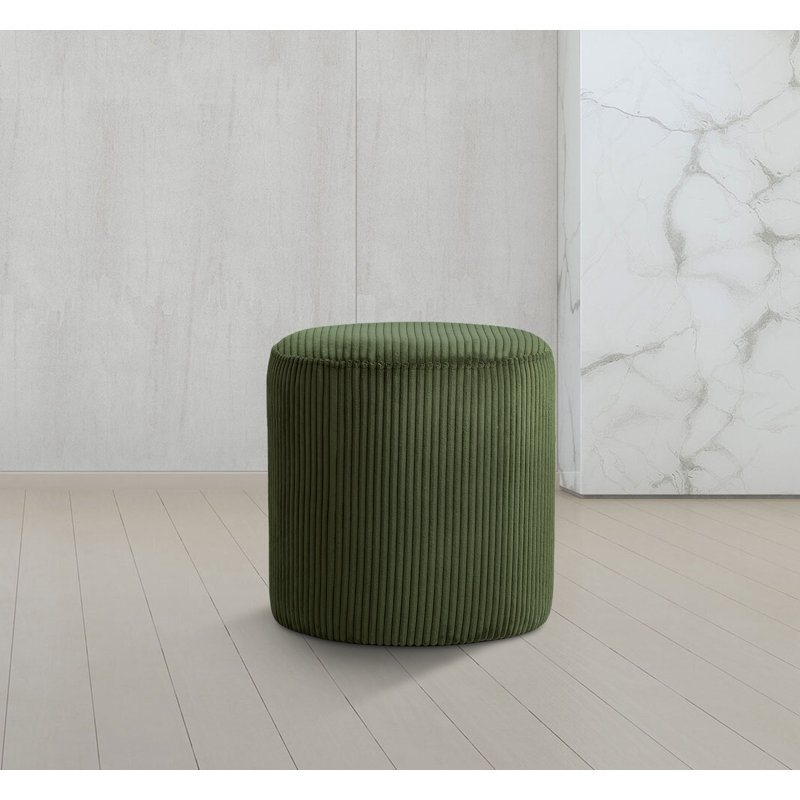 Roy Baber Upholstered Ottoman, Green Microsuede Fabric