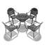 Ensemble de 5 meubles de patio en aluminium coulé avec cadre noir et coussins de siège rouges-164335609