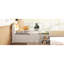 Lit mezzanine simple blanc avec rangement à DEL et tête de lit-1605565523
