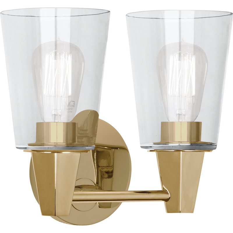 Wheatley 2 - Light Armed Sconce, Modern Brass , Clear