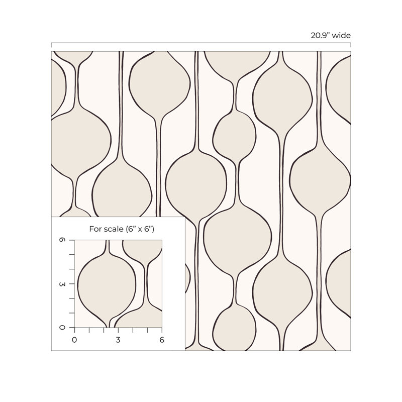 Rouleau de papier peint lisse L 33 pi x l 20,9 po Allishia, Guimauve