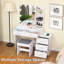 Large Vanity Table Set with Lighted Mirror & Charging Station-80827950